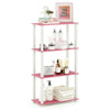 Furinno 18028 Turn-S-Tube 4-Tier Multipurpose Shelf Display Rack Square Tube
