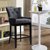High Bar Stool Studs Linen Fabric Breakfast Kitchen Counter Chair Seat Barstool
