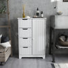 Mondeer White Bathroom Storage Cabinet with 4 Drawer 1 Door Adjustable Partition