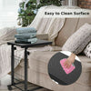 C-Shaped Sofa Side Table Adjustable Mobile Bed End Table Laptop Stand W/ Basket
