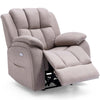 BROOKLINE ELECTRIC FABRIC AUTO RECLINER ARMCHAIR GAMING USB LOUNGE SOFA CHAIR