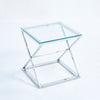 55cm Square Small Coffee Table Clear Glass Side Table End Display Office Bedroom
