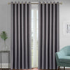 Modern Ready Made Ring Top Eyelet Grey Geometric Curtains 90"x90" With Tiebacks