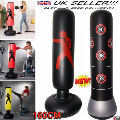 New 1.6M Free Standing Inflatable Boxing Punch Bag Kick MMA Training Kids Adults