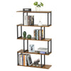 4 Tier Bookcase Bookshelf S Shape Storage Rack Metal Frame Display Stand Ins