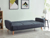 3 Seater Sofa Bed Charcoal Fabric Wooden Legs Cushioned Comfortable Sofabed