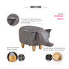 Grey Elephant Animal Stool Footstool Faux Leather Ottomans Kids Toy Gift Lovely