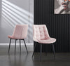 Set of 2 Dining Chair Velvet Soft Padded Seat and Backrest Metal Legs Kitchen Uk