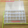 28 Compartment Hard Plastic Storage Box Jewellery Earring Beads Case Container