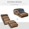 Lounge Sofa Bed Folding Adjustable Floor Lounger SleeperChair w/Pillow, Brown