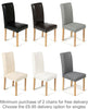 Faux Leather Dining Chairs Black Brown Cream Grey or White With Oak Stain Legs