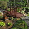 Small Wooden Garden Bridge Rustic Outdoor Arch Walkway Beam Courtyards Landscape