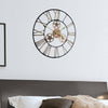 INDOOR OUTDOOR LARGE GARDEN WALL CLOCK ROMAN NUMERALS GIANT OPEN FACE METAL 60CM