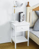Bedside Table With Drawer and Shelf Cabinet Side Table Storage Unit, 40x30x60cm
