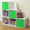 White 6 Cube Kids Toy/Games Storage Unit Girls/Boys Bedroom Shelves 3 Green Box