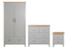 Bedroom Furniture Set 2 Door Wardrobe Bedside Table Chest of Drawers Grey