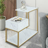 Marble Effect Coffee Table Wooden Drawer Storage LivingRoom Furniture Gold Frame