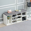 White Shoe Storage Bench Cabinet Soft Padded Seat Organiser Shelves Stand Rack