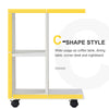 HOMCOM C-Shape End Table Storage Unit w/ 2 Shelves 4 Wheels Home White