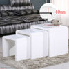 High Gloss Nest of 3 Coffee Tables Side End Table Set Living Room Furniture 40mm