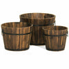 Wooden Flower Pots Planter Round Garden Flower Pot Outdoor Home