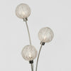 Modern Floor Lamp Light 3 Way Brushed Chrome Lighting Wire Globe Shades LED Bulb