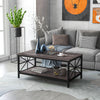 Coffee Table Industrial Tea Table with Storage Shelf Living Room Furniture Side