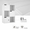 White Bookcase 6 Cube Storage with Door Wooden Bookshelf Display Storage Cabinet