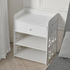 White Bedside Table Bedroom Cabinet Nightstand With 1 Drawer & 2 Shelf Furniture