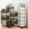 3-6 Tier Rotating Kitchen Trolley Storage Shelf Rack Fruit Vegetable Organizer