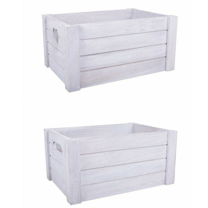 White Grey Wooden Crates Retail Display Shelve Storage Box Gift Hamper