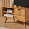 Buxton Real Mango Wood TV Unit Stand- Defect, Living Room Home, Shelves