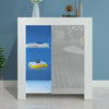 Moden Sideboard Cabinet Storage Cupboard High Gloss Door Glass Shelf LED Light