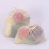 7x Mesh / Produce Reusable Cotton Bags for Fruit / Vegetables with Drawstring UK