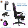 Swivel Gaming Office Chair Racing Computer Desk Adjustable Footrest Black 150kg