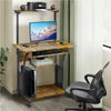 Computer Desk w/Printer Shelf,Rolling Study Desk PC Laptop Table for Home Office