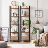 Industrial Tall Bookcase Rustic Display Cabinet Kitchen Shelf Rack Unit Storage
