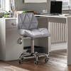 Computer Office Chair Cushioned Home Chrome Leather Swivel Small Adjustable Desk