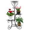 4 Tier Garden Planter Stand Flower Pot Plant Display Shelf Balcony Home Metal UK