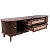 TV Stand Cabinet 2 Drawers 2 Doors Wooden Rattan TV Entertainment Unit Brown