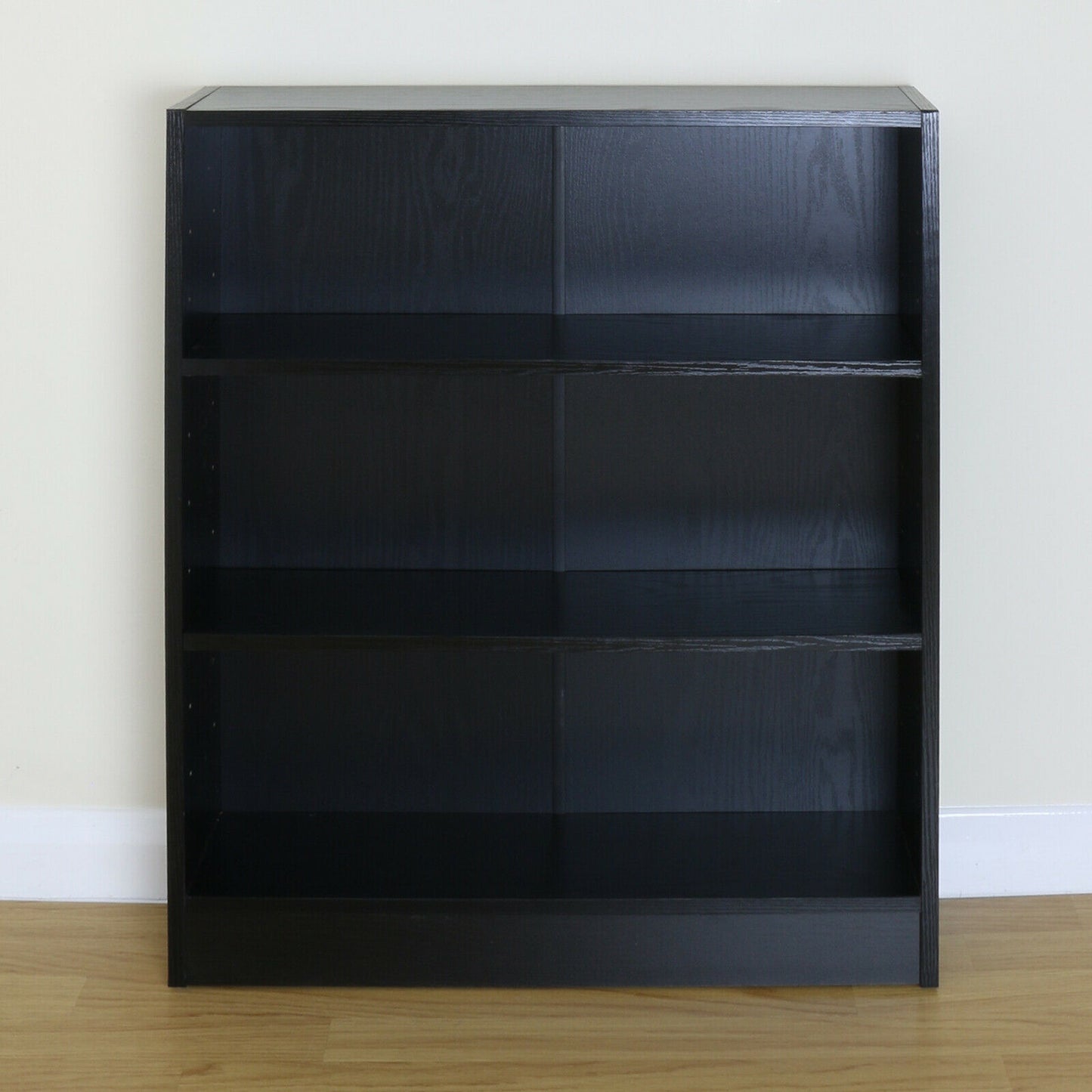 3 Tier Wooden Black Home/Office Bookcase Storage Display Unit Shelving/Cabinet