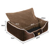 Washable Plush Dog Bed Soft Comfy Cat Pet Basket Non-slip with Removable Cushion