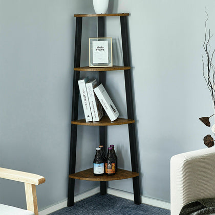 4 Tier Corner Shelf Ladder Shelving Unit Bookshelf Bookcase Storage Rack Display