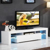 Modern White Front High Gloss TV Unit 130cm Corner Led Lights Cabinet