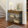 Industrial Console Table with Drawer & 2 Open Shelves Versatile Entryway Table