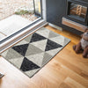 Machine Washable Non Slip Greek Key Kitchen & Hall Runners Rugs Mats Black Grey