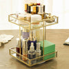 Nordic Desktop Cosmetic Storage Rack Rotating Base Glass Makeup Holder Organizer