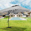 Garden Parasol Banana Cantilever Umbrella Crank Sun Shade Patio Outdoor W/ Base