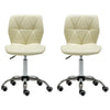 2x Cushioned Computer Desk Office Chair Chrome Legs Lift Swivel Adjustable Small