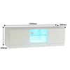 Modern TV Unit Cabinet White Stand High LED Lights Drawers High Gloss 2 Door